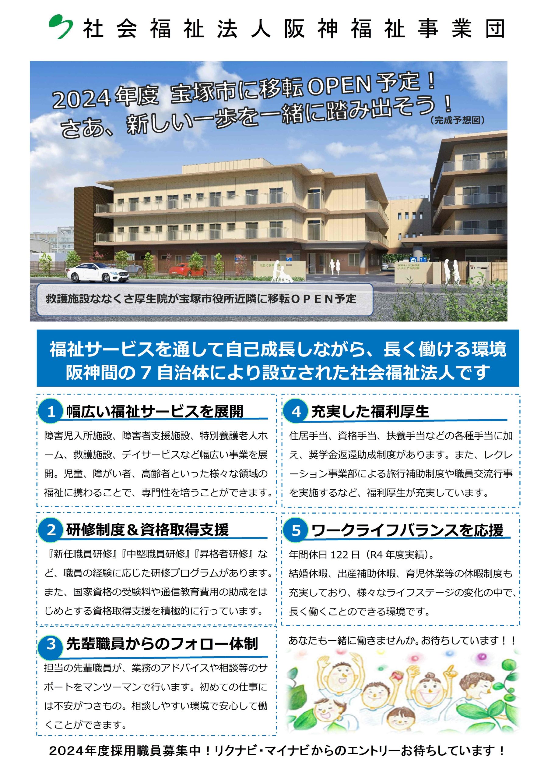 阪神福祉事業団　令和６年度採用　支援員（正規）募集要項(追加募集中） イメージ画像