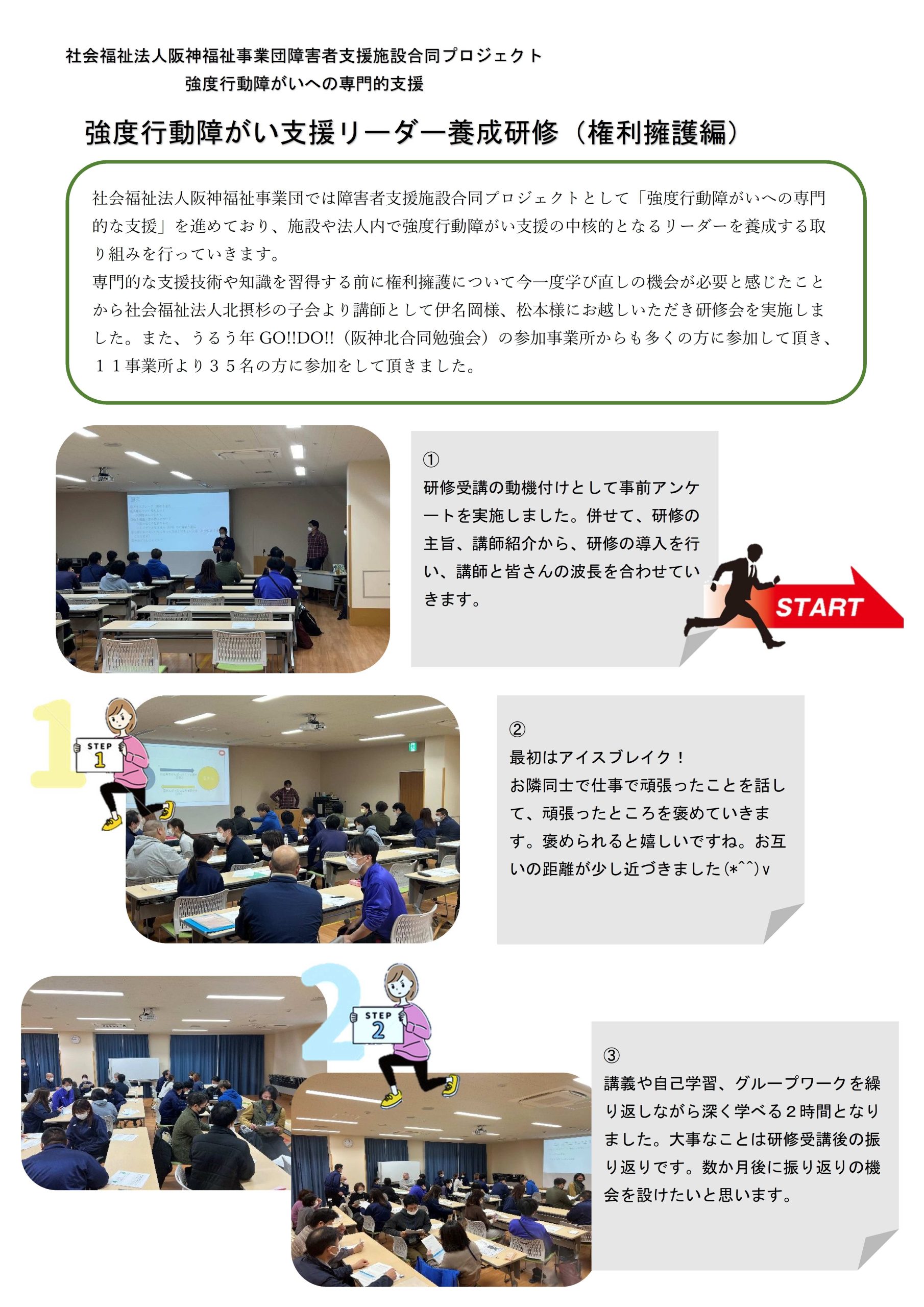 障害者支援施設強度行動障がい支援プロジェクトチーム「強度行動障がい支援リーダー養成研修（権利擁護研修）」を実施しました。 イメージ画像